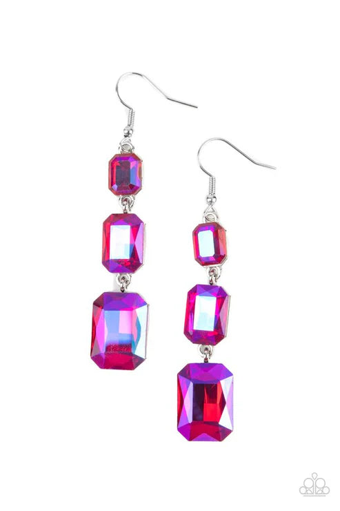 Paparazzi Earring ~ Cosmic Red Carpet - Pink