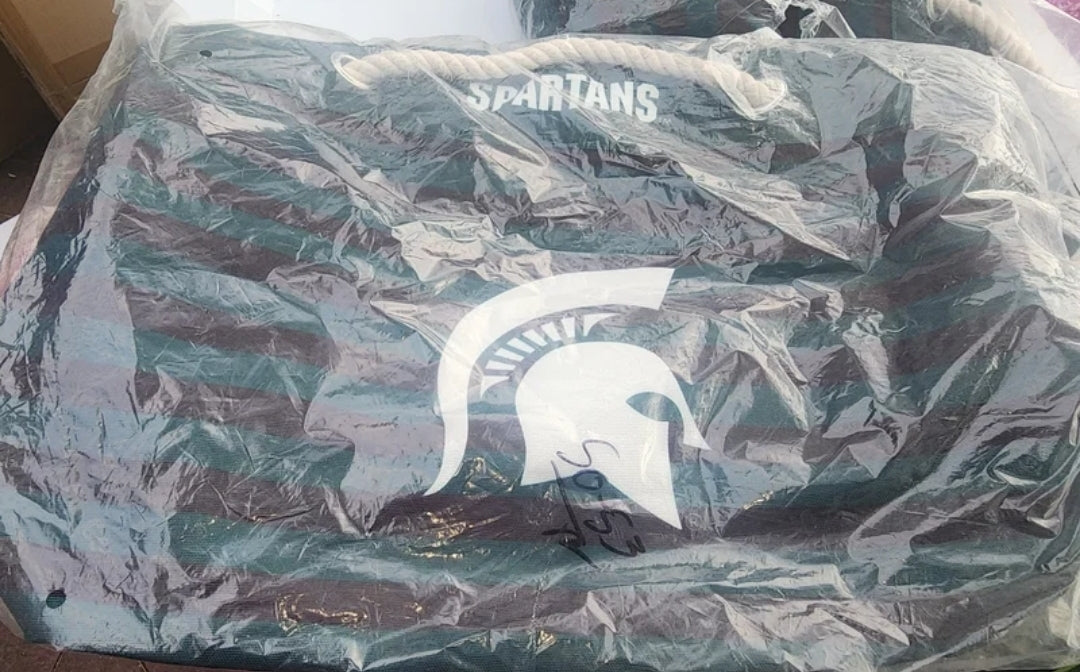 Michigan State Spartans NCAA Nautical Stripe Tote Bag